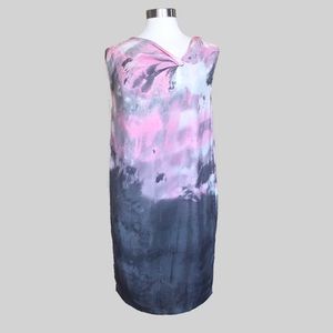 Line & Dot 100% Silk Pink and Grey Dress M